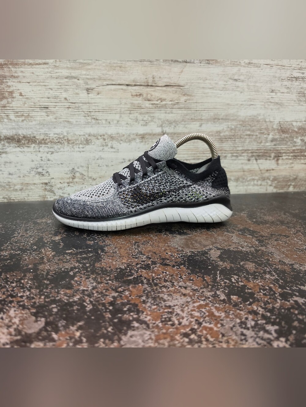 Womens Nike Free RN Flyknit Running Shoes Sz 7.5 Used VGC 942839 101